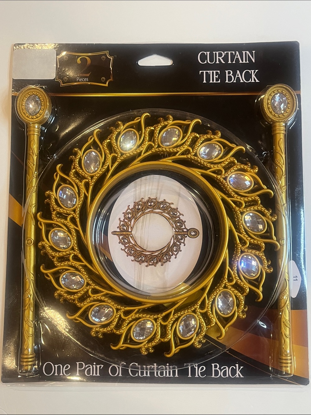 Curtain Tie Back Set - Gold Floral Accent Pick 1